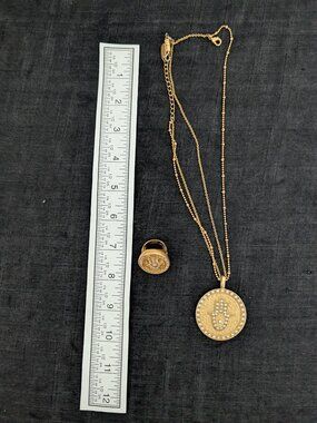 Hamsa & Evil Eye ring and pendant Necklace